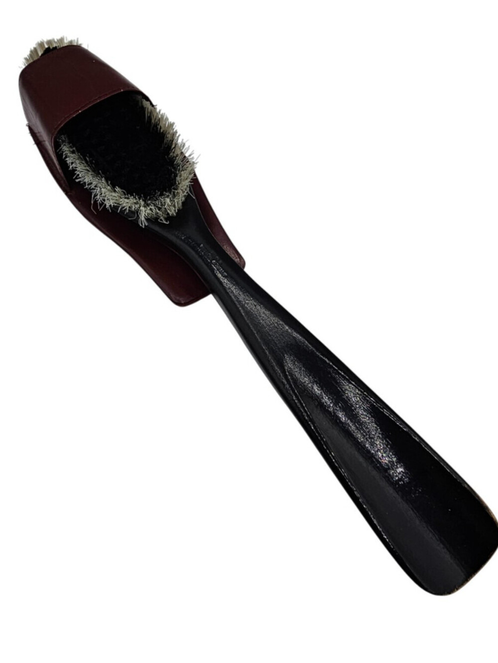Vintage West germany horsehair shoe polish dauber applicator brush Wood Handle